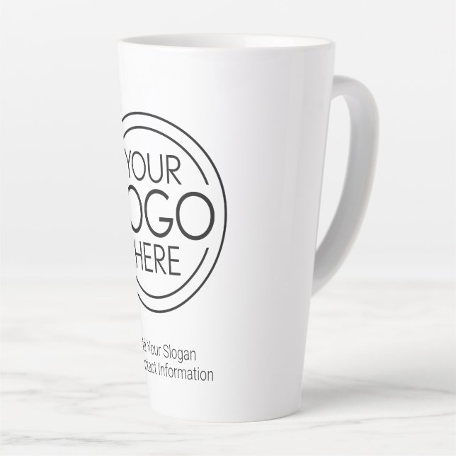 Fügen Sie Ihr Logo-Unternehmen Minimalistisch hinz Milchtasse (Rechte Ecke)