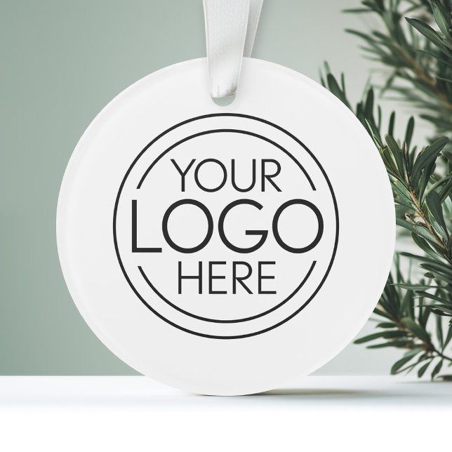 Fügen Sie Ihr Logo-Unternehmen Minimalistisch hinz Ornament (Logo Ornament)