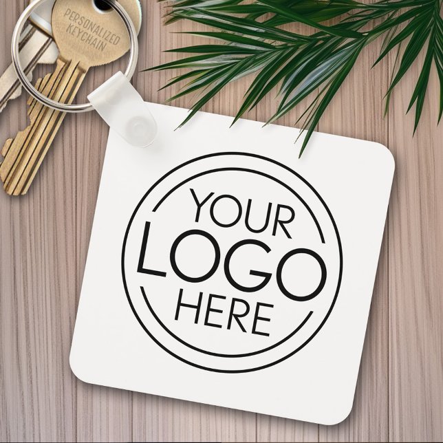 Fügen Sie Ihr Logo-Unternehmen Minimalistisch hinz Schlüsselanhänger (Personalized keychain - add a logo)