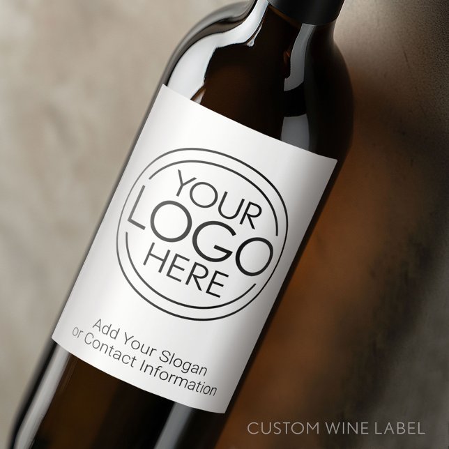 Fügen Sie Ihr Logo-Unternehmen Minimalistisch hinz Weinetikett (Custom Wine Bottle Label)