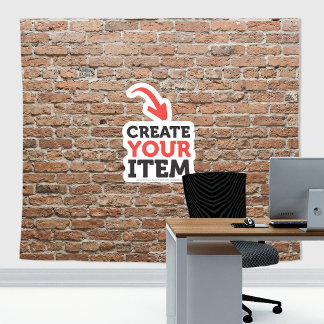 Fügen Sie Ihr Logo Zoom Hintergrund Wand Ziegel Ro Wandteppich