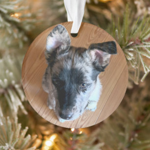 Fügen Sie Ihr Niedliches Puppy-Foto doppelseitig  Ornament