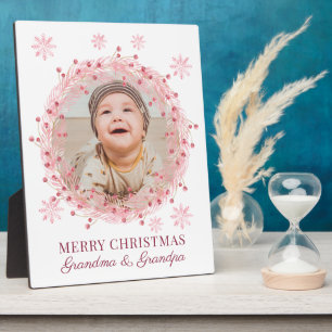 Fügen Sie Ihr Weihnachtsbaby-Foto für Oma und Opa Fotoplatte