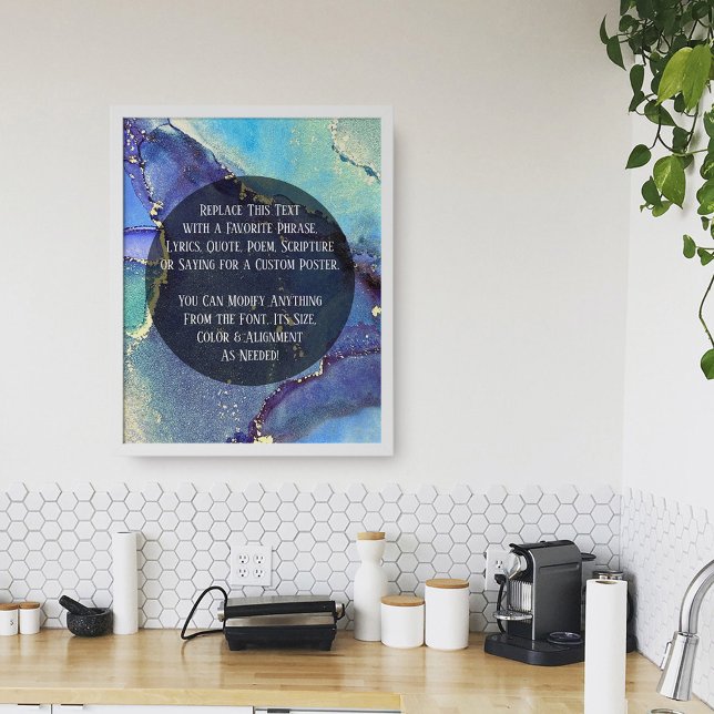 Fügen Sie Ihre Bio Abstrakte Alkoholtinte hinzu. Poster (Von Creator hochgeladen)