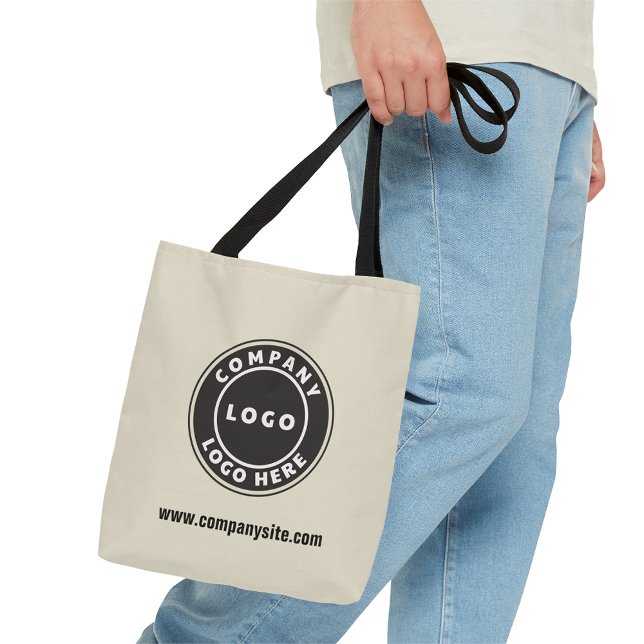 Fügen Sie Ihre Business-Website und Ihr Logo für b Tragetasche (Von Creator hochgeladen)