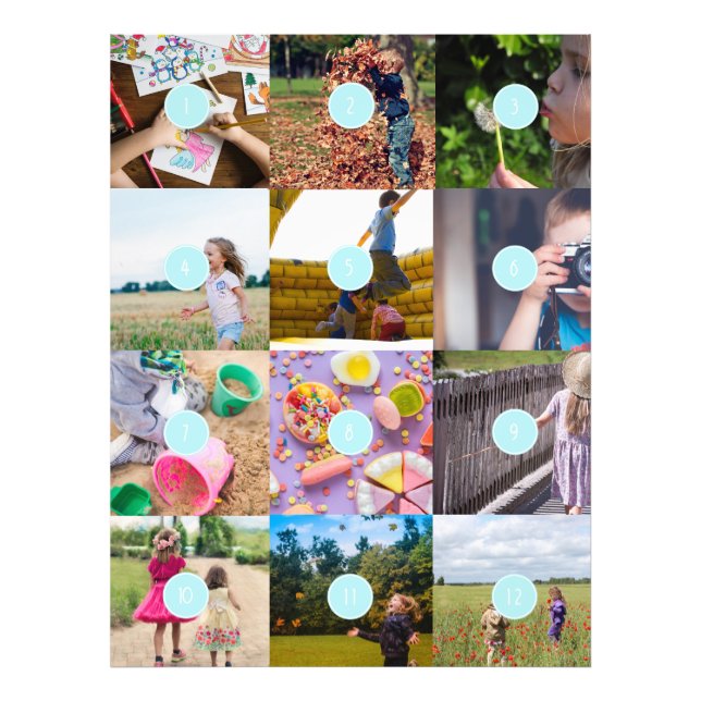 Fügen Sie Ihre eigene 12 Fotos individuell anpassb Fotodruck (Vorne)