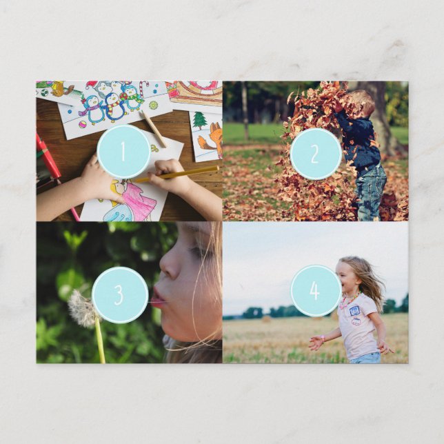 Fügen Sie Ihre eigene 4 Fotos individuelle Karte h (Vorderseite)