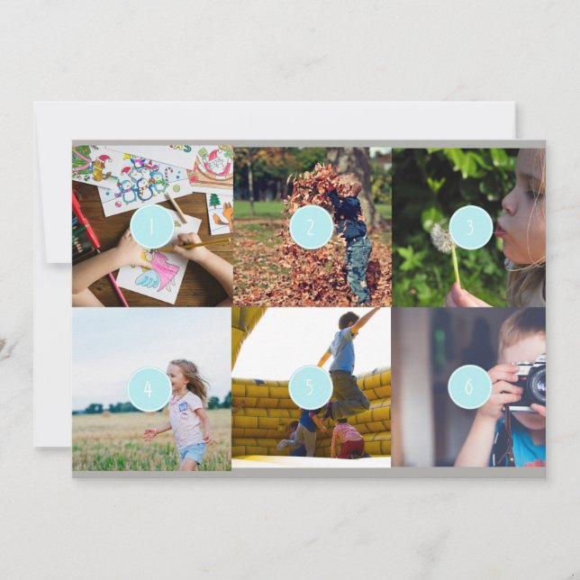 Fügen Sie Ihre eigene 6 Foto individuell anpassbar (Vorderseite)