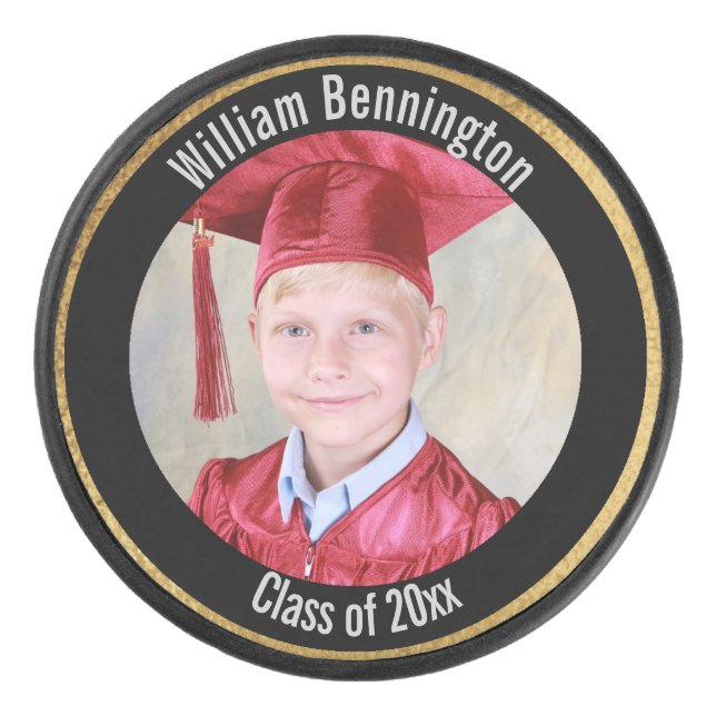 Fügen Sie Ihre eigene Foto-Abschluss-Klasse von Eishockey Puck (Vorderseite)