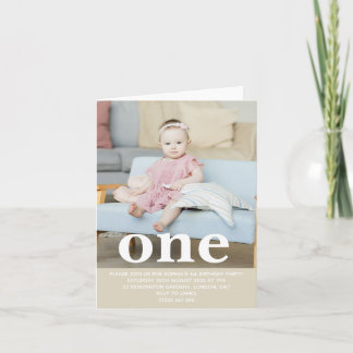 Fügen Sie Ihre eigene Foto One First Birthday Part Einladung