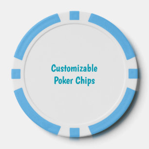 Fügen Sie Ihre eigene hellblaue Farbe hinzu Pokerchips