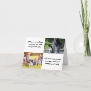 Fügen Sie Ihre eigenen Fotos, Text und Hintergrund Dankeskarte