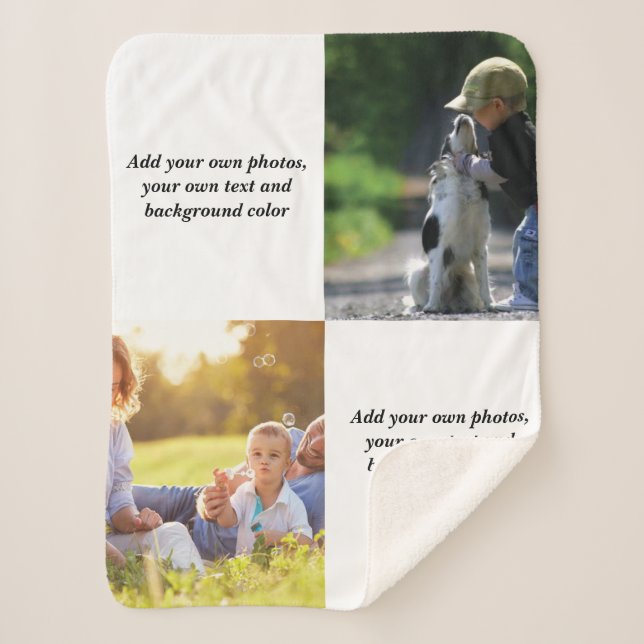 Fügen Sie Ihre eigenen Fotos, Text und Hintergrund Sherpadecke (Vorderseite)