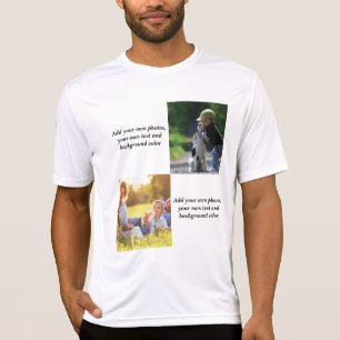 Fügen Sie Ihre eigenen Fotos, Text und Hintergrund T-Shirt