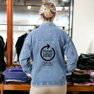 Fügen Sie Ihre eigenen Logos und Geschäftsinformat Jeansjacke