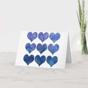 FÜGEN SIE IHRE EIGENEN TEXT Blue Liebe Hearts HINZ Karte
