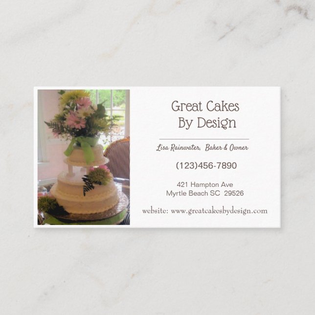 Fügen Sie Ihre Foto Cake Baker Business Cards hinz Visitenkarte (Vorderseite)