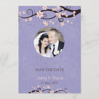Fügen Sie Ihre Foto Gefangenen Liebe Violet Hochze Save The Date