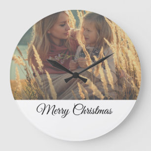 Fügen Sie Ihre Foto Weihnachten personalisiert hin Große Wanduhr