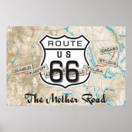 Fügen Sie Ihre Fotos Route 66 Karte Poster