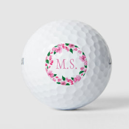 FÜGEN SIE IHRE INITIALE/Blumenkranz HINZU Golfball