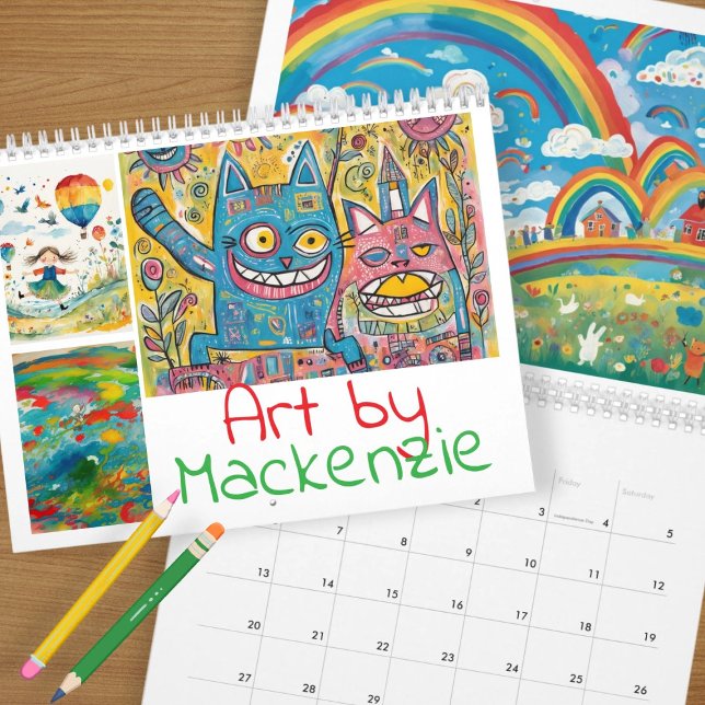 Fügen Sie Ihre Kinder Personalisiert hinzu Kalender (Add Your Children's Art Personalized Calendar by Ricaso. Start at any month you want. Many options )