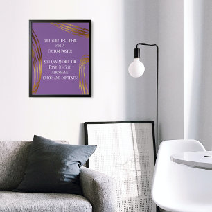 Fügen Sie Ihre Lila benutzerdefinierten Textskribb Poster