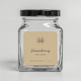 Fügen Sie Ihre Logo-Skriptlinien Kraft-Produktetik Quadratischer Aufkleber