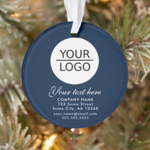 Fügen Sie Ihre Logo-Werbeaktion Blau hinzu Ornament