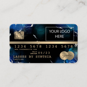 Fügen Sie Ihre Logokarte Gold und Schwarz hinzu Visitenkarte