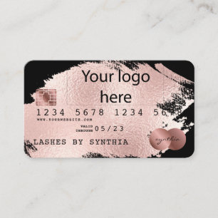 Fügen Sie Ihre Logokarte Styling Rose Gold Splash Visitenkarte