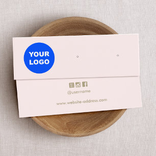 Fügen Sie Ihre Logokombination Pastellrosa Ohrring