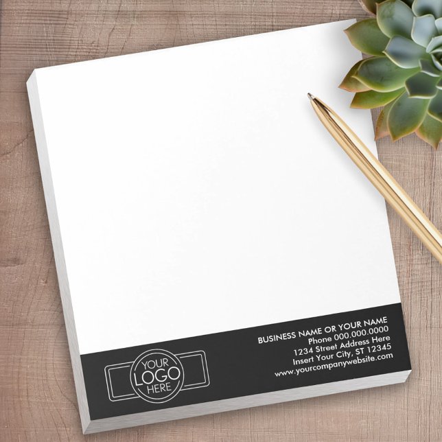 Fügen Sie Ihre Logos und Kontaktinformationen für  Notizblock (Personalized Notepad with Your Logo - add contact info for a great promotional product)