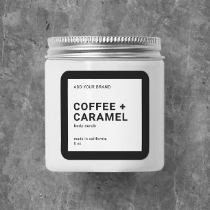 Fügen Sie Ihre Markenbezeichnung "Modernes Minimal Quadratischer Aufkleber