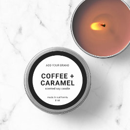 Fügen Sie Ihre Markenbezeichnung "Modernes Minimal Runder Aufkleber