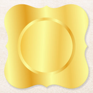 Fügen Sie Ihre Monogram Text Imitate Gold Metallic Untersetzer