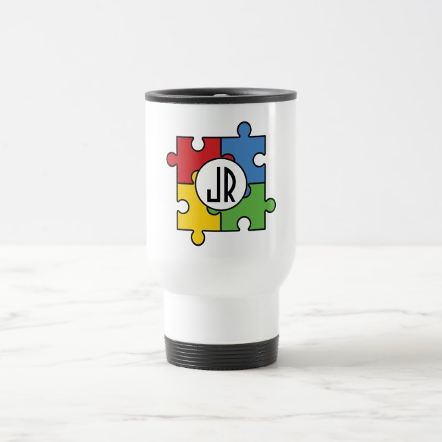 Fügen Sie Ihre Monogramm-Reise/Tasse des Computers Reisebecher (Mittel)