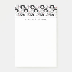 Fügen Sie Ihre Namens  Frauen mit Post-it Klebezettel