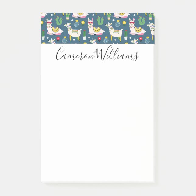 Fügen Sie Ihre Namens| Lamas im Post-it Klebezettel (Vorderseite)