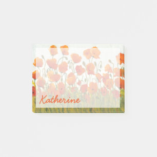 Fügen Sie Ihre Namens Reihen der Mohnblumen I Post-it Klebezettel