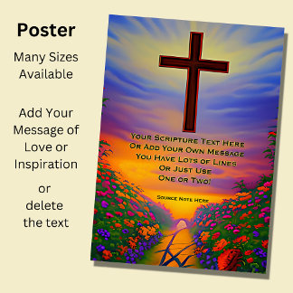Fügen Sie Ihre Schrift hinzu, Christliche Cross Su Poster