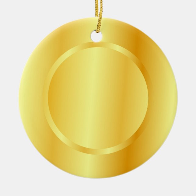 Fügen Sie Ihre Text-Imitate Gold-Vorlage für metal Keramik Ornament (Vorne)