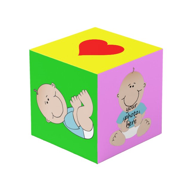 Fügen Sie Ihrem Baby die Fotos hinzu Würfel (Vorderseite Schrägansicht)