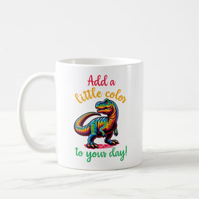 Fügen Sie Ihrem Dinosaurier ein wenig Farbe hinzu Kaffeetasse (Links)