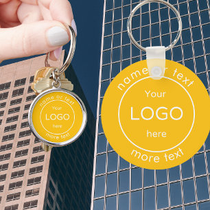 Fügen Sie Ihrem Firmenshop Logo-Haus gelb hinzu Schlüsselanhänger