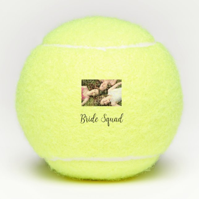 Fügen Sie Ihrem Foto Name Brautjungfrau Truppe Par Tennisbälle (Vorderseite)