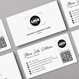 Fügen Sie Ihrem Logo professionellen QR-Code weiß  Visitenkarte