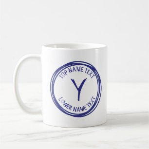 Fügen Sie Ihren Anfangsbuchstaben oder Text Handge Kaffeetasse