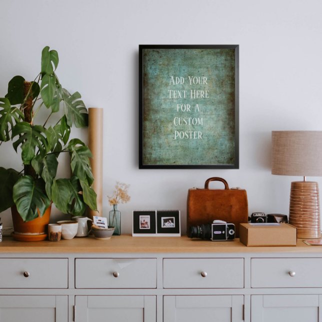 Fügen Sie Ihren benutzerdefinierten Text Grün/Brau Poster (Von Creator hochgeladen)