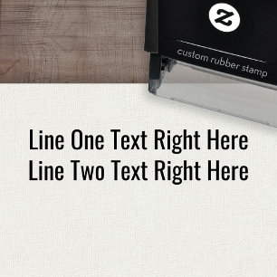 Fügen Sie Ihren bevorzugten Text hinzu - Zwei Zeil Permastempel